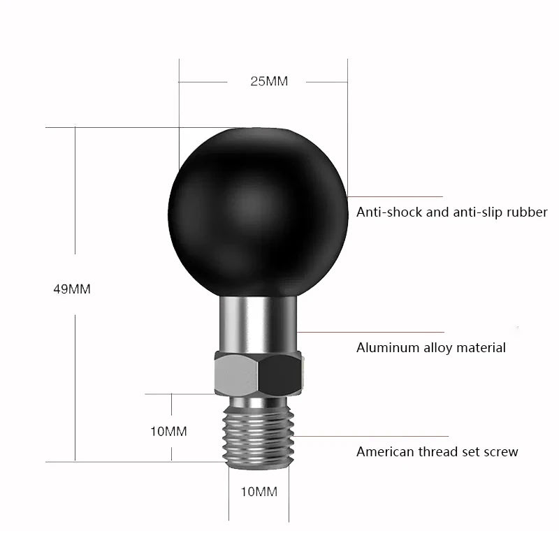 Versatile 1 Inch Ball Adapter for Motorcycle Handlebar - Perfect for Action Cameras and Phones