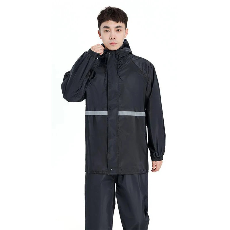 Stay Dry in Style: 2-Piece Hooded Rain Suit for Women