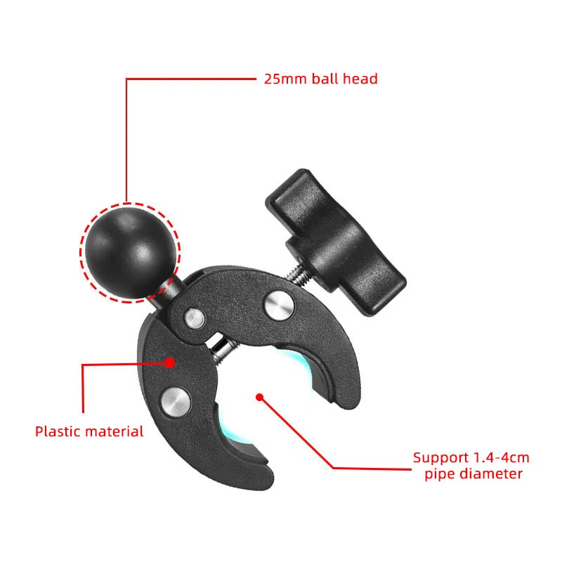 Versatile 1 Inch Ball Adapter for Motorcycle Handlebar - Perfect for Action Cameras and Phones