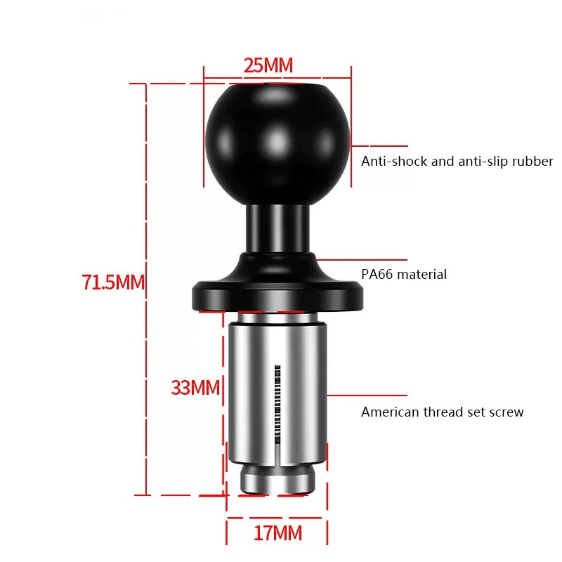 Versatile 1 Inch Ball Adapter for Motorcycle Handlebar - Perfect for Action Cameras and Phones