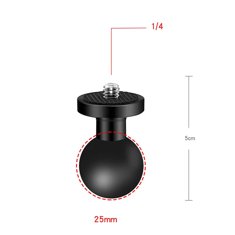 Versatile 1 Inch Ball Adapter for Motorcycle Handlebar - Perfect for Action Cameras and Phones