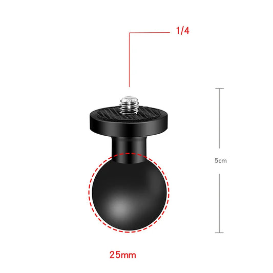 Versatile 1 Inch Ball Adapter for Motorcycle Handlebar - Perfect for Action Cameras and Phones