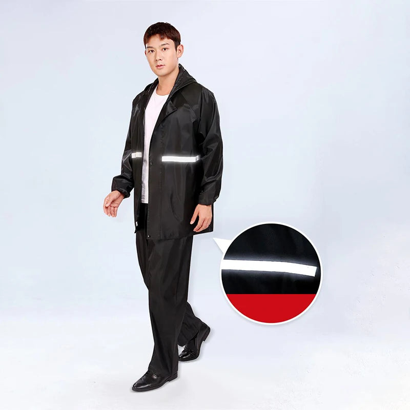 Stay Dry in Style: 2-Piece Hooded Rain Suit for Women