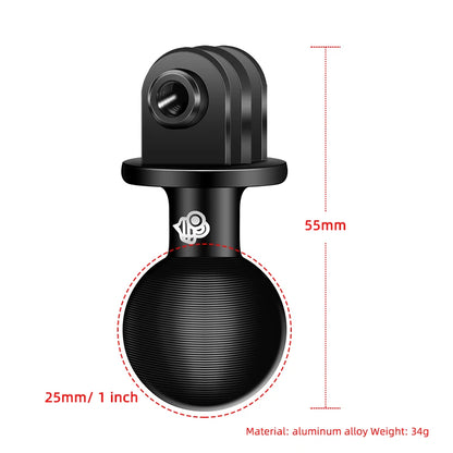 Versatile 1 Inch Ball Adapter for Motorcycle Handlebar - Perfect for Action Cameras and Phones