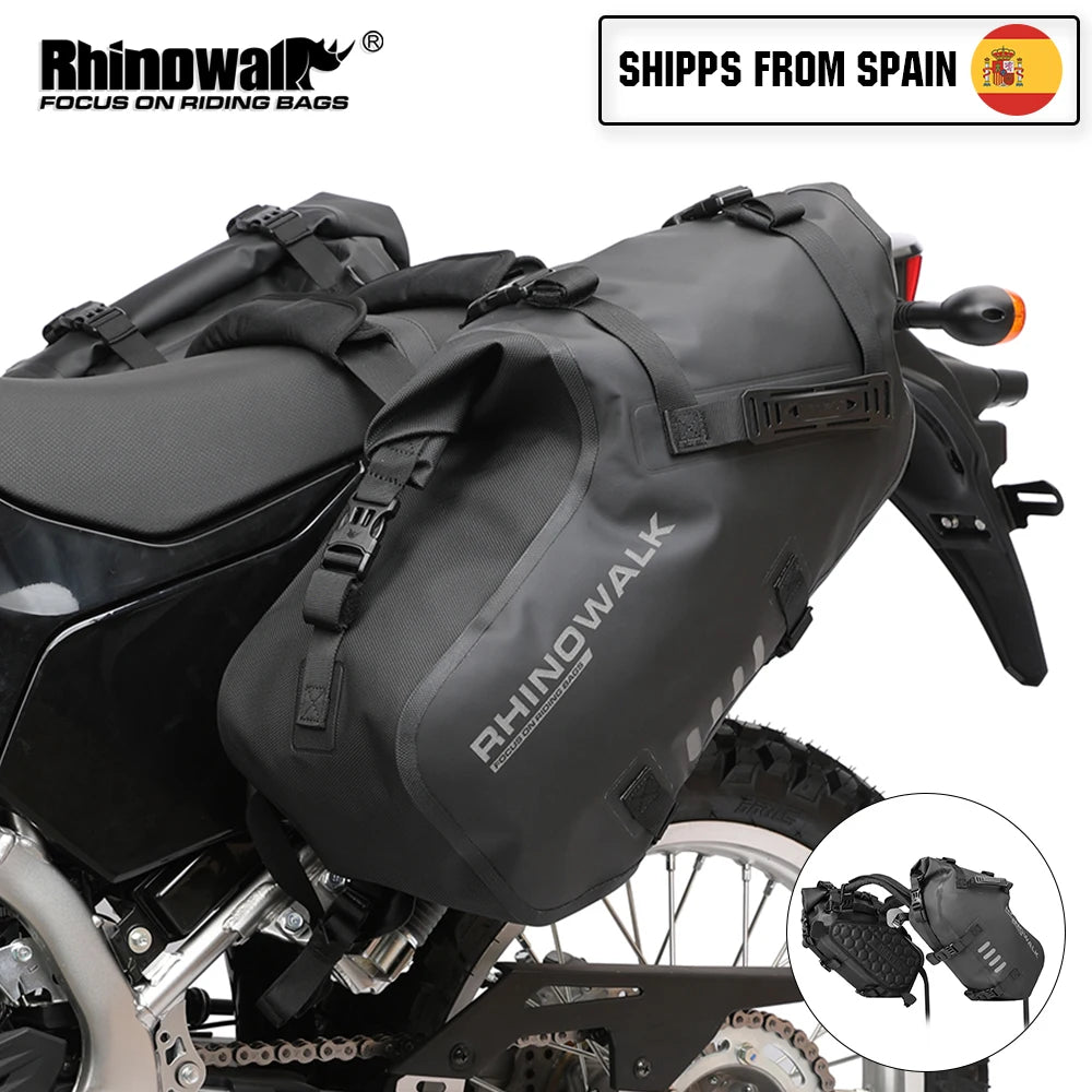 Upgrade Your Ride with Our 2 Pcs Waterproof Motorcycle Saddle Side Pannier Bags - Perfect for Travel (18L/28L/48L Options)!