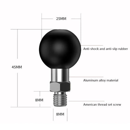 Versatile 1 Inch Ball Adapter for Motorcycle Handlebar - Perfect for Action Cameras and Phones