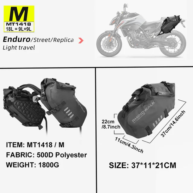 Upgrade Your Ride with Our 2 Pcs Waterproof Motorcycle Saddle Side Pannier Bags - Perfect for Travel (18L/28L/48L Options)!