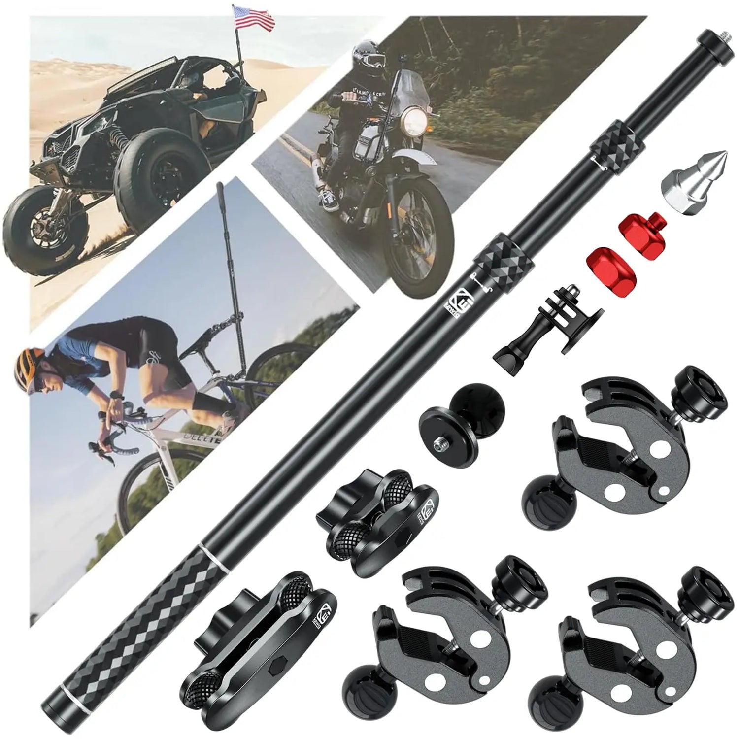 Ultimate Aluminum Motorcycle Camera Mount Kit - Heavy Duty, Anti-Vibration & Anti-Theft for Action Cameras