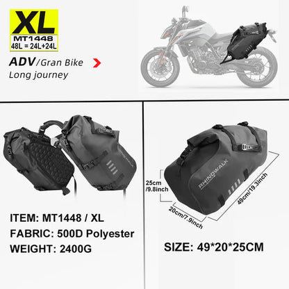 Upgrade Your Ride with Our 2 Pcs Waterproof Motorcycle Saddle Side Pannier Bags - Perfect for Travel (18L/28L/48L Options)!