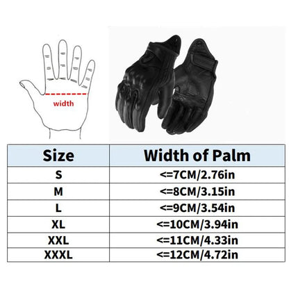 Premium Goatskin Leather Motorcycle Gloves - Available in Sizes up to 3XL