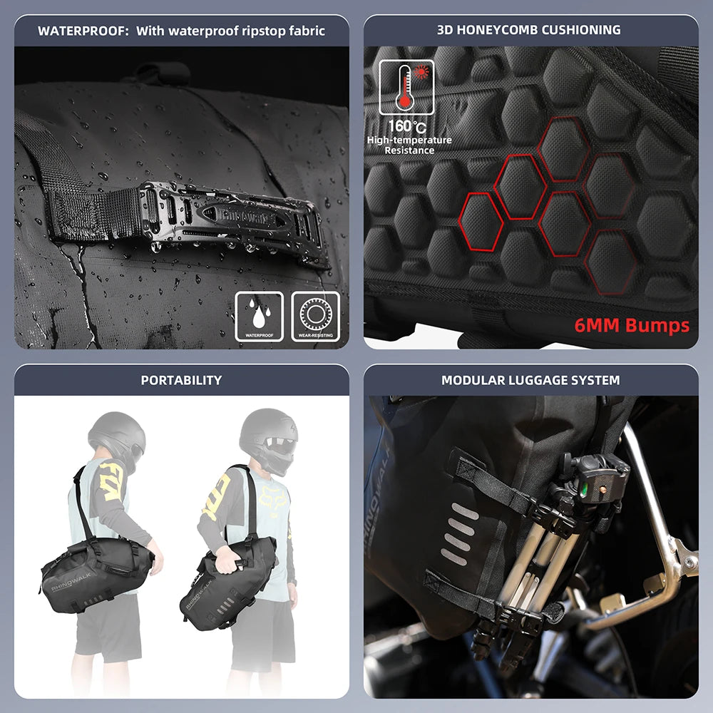 Upgrade Your Ride with Our 2 Pcs Waterproof Motorcycle Saddle Side Pannier Bags - Perfect for Travel (18L/28L/48L Options)!